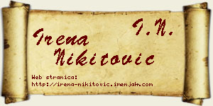 Irena Nikitović vizit kartica